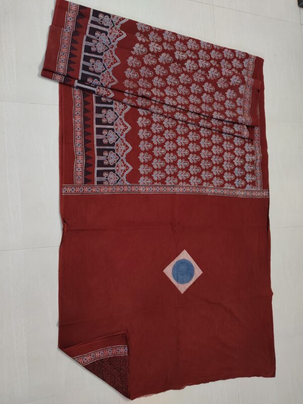 Cotton ajrakh saree